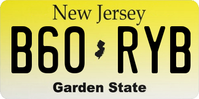 NJ license plate B60RYB