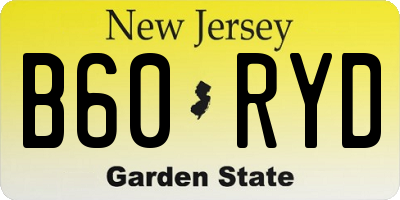NJ license plate B60RYD