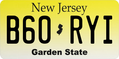 NJ license plate B60RYI