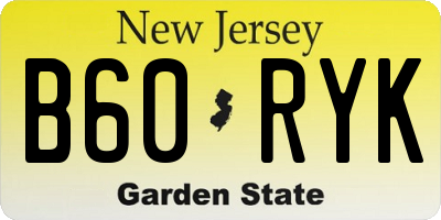NJ license plate B60RYK