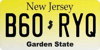 NJ license plate B60RYQ