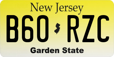 NJ license plate B60RZC