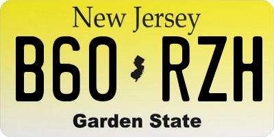 NJ license plate B60RZH