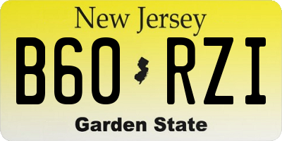 NJ license plate B60RZI
