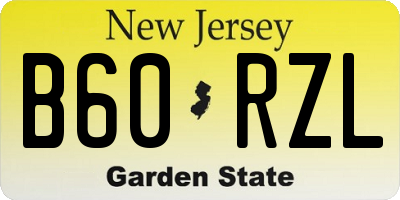 NJ license plate B60RZL