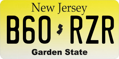 NJ license plate B60RZR