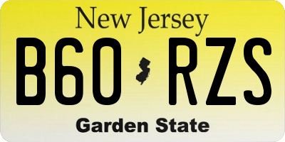 NJ license plate B60RZS