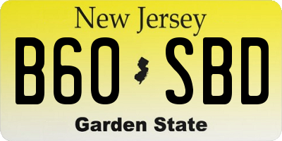NJ license plate B60SBD