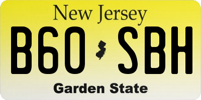 NJ license plate B60SBH