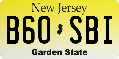 NJ license plate B60SBI