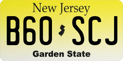 NJ license plate B60SCJ