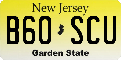 NJ license plate B60SCU