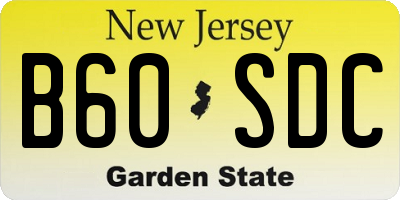 NJ license plate B60SDC