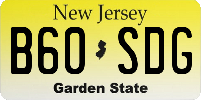 NJ license plate B60SDG