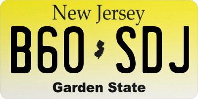 NJ license plate B60SDJ