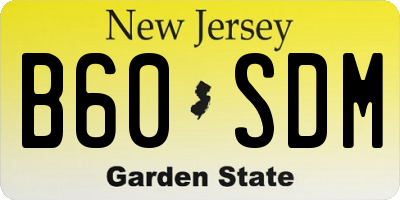 NJ license plate B60SDM