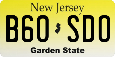 NJ license plate B60SDO