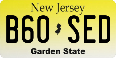 NJ license plate B60SED