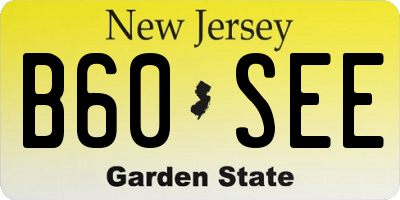 NJ license plate B60SEE