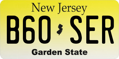 NJ license plate B60SER
