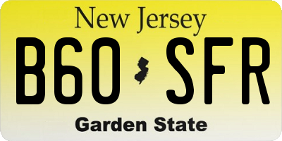 NJ license plate B60SFR