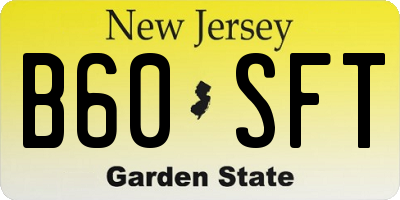 NJ license plate B60SFT