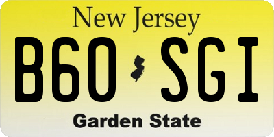 NJ license plate B60SGI