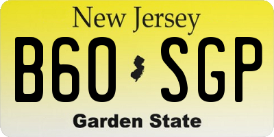 NJ license plate B60SGP