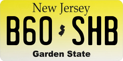 NJ license plate B60SHB