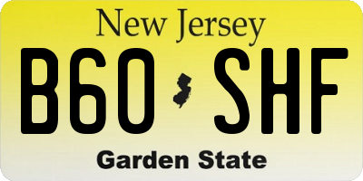 NJ license plate B60SHF