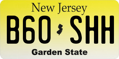 NJ license plate B60SHH