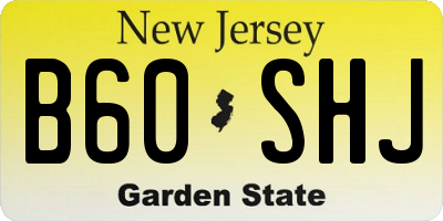 NJ license plate B60SHJ