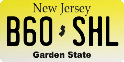 NJ license plate B60SHL