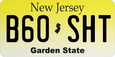 NJ license plate B60SHT