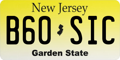 NJ license plate B60SIC