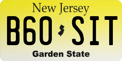 NJ license plate B60SIT