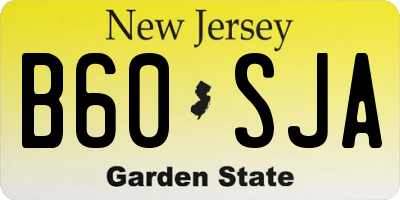 NJ license plate B60SJA