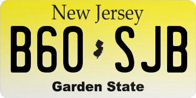 NJ license plate B60SJB