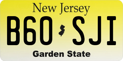 NJ license plate B60SJI