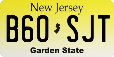 NJ license plate B60SJT