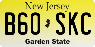 NJ license plate B60SKC