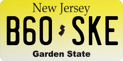 NJ license plate B60SKE