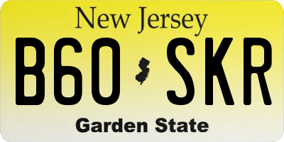 NJ license plate B60SKR
