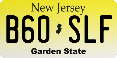 NJ license plate B60SLF