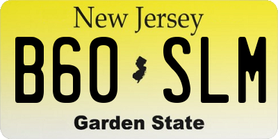 NJ license plate B60SLM