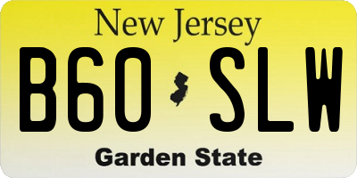 NJ license plate B60SLW