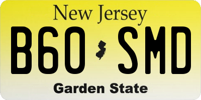 NJ license plate B60SMD