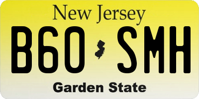 NJ license plate B60SMH