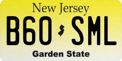NJ license plate B60SML
