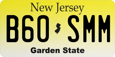 NJ license plate B60SMM